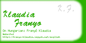 klaudia franyo business card